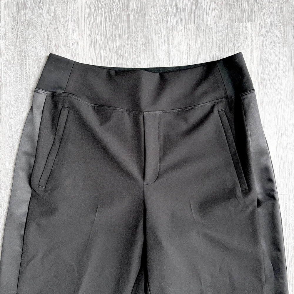 Athleta Endless Satin Side Stripe Pant Black Women's Size 10 High Rise Stretch - Picture 4 of 14